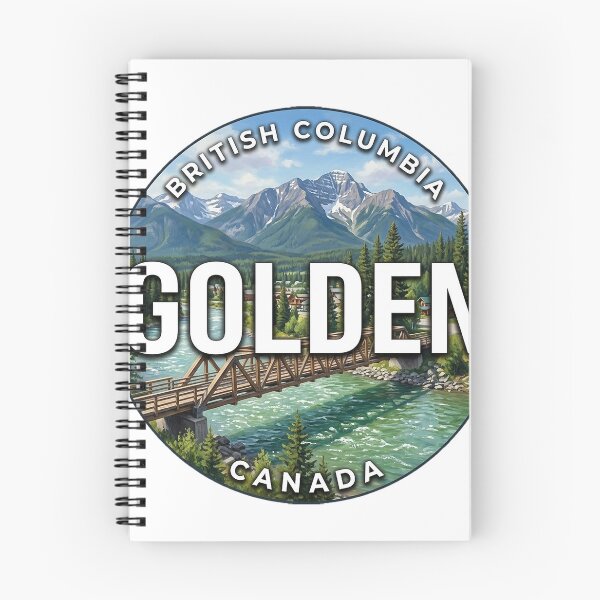 Item preview, Golden British Columbia Canada River Bridge Round Badge Sticker designed and sold by DetourDgn.