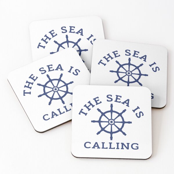 Item preview, The Sea Is Calling Nautical Ship Wheel Ocean Quote designed and sold by HYPNK.