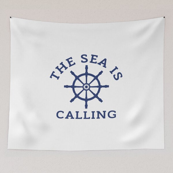 Item preview, The Sea Is Calling Nautical Ship Wheel Ocean Quote designed and sold by HYPNK.