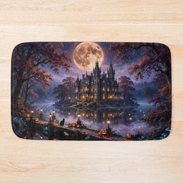 Item preview, Moonlit Enchantment at the Haunted Castle designed and sold by DreamyWallVibes.