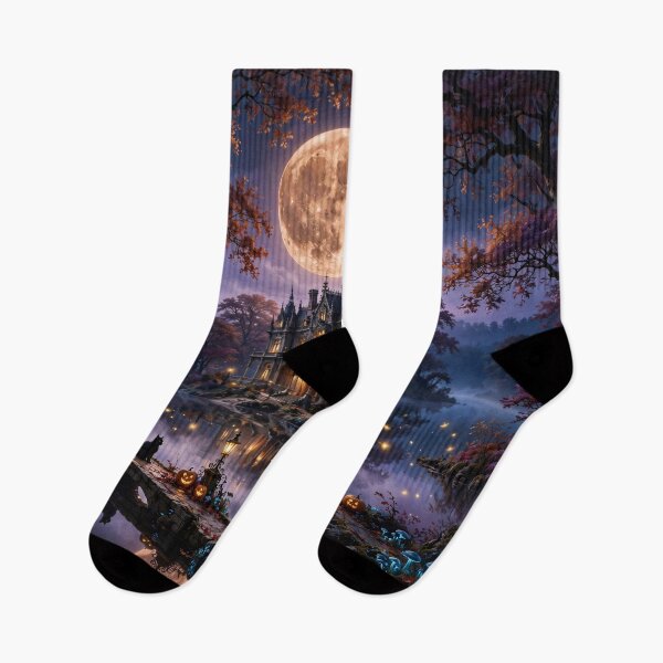 Item preview, Moonlit Enchantment at the Haunted Castle designed and sold by DreamyWallVibes.