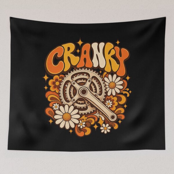 Item preview, Cranky Funny Bicycle Crankset Groovy 70s Daisy Blossoms designed and sold by adiencarteras.