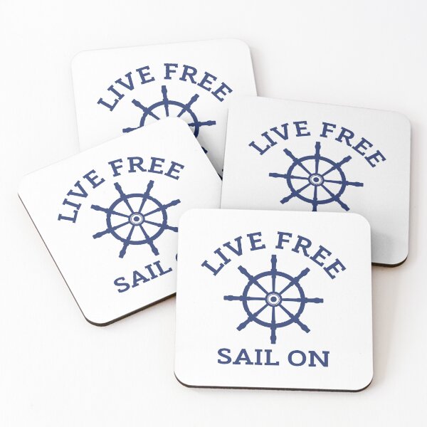 Item preview, Live Free Sail On Nautical Ship Wheel Sailing Quote designed and sold by HYPNK.
