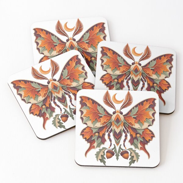 Item preview, Copper Moon Moth Autumn Paper Cut Nature Art designed and sold by TeNovaStudio.