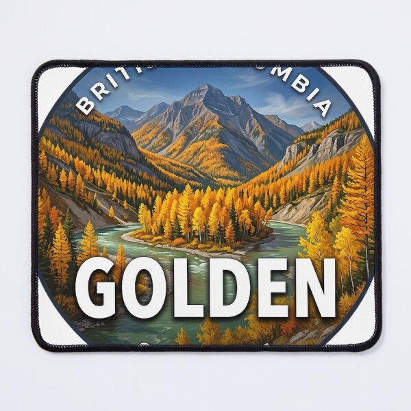 Item preview, Golden British Columbia Canada Autumn Larches Round Badge Sticker designed and sold by DetourDgn.