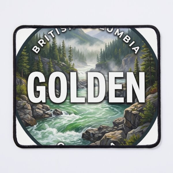 Item preview, Golden British Columbia Canada River Canyon Round Badge Sticker designed and sold by DetourDgn.