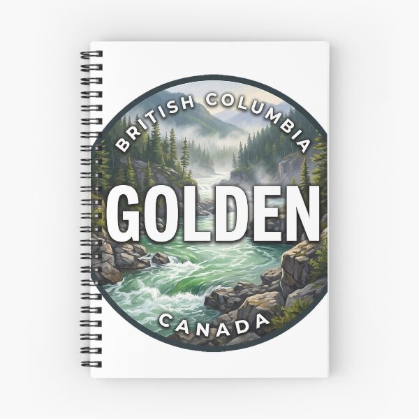Item preview, Golden British Columbia Canada River Canyon Round Badge Sticker designed and sold by DetourDgn.
