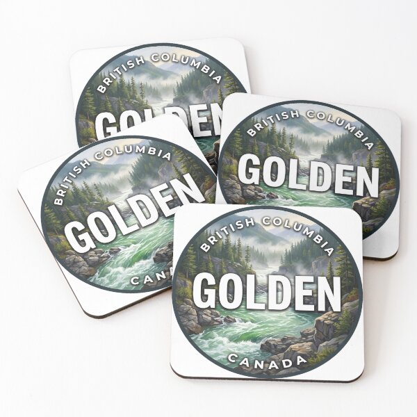 Item preview, Golden British Columbia Canada River Canyon Round Badge Sticker designed and sold by DetourDgn.