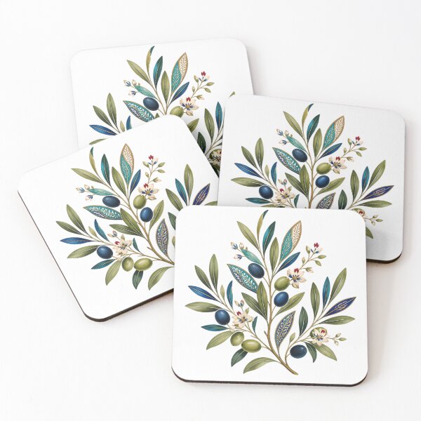 Item preview, Ottoman Iznik Olive Branch Botanical Art designed and sold by Mama Leenah.