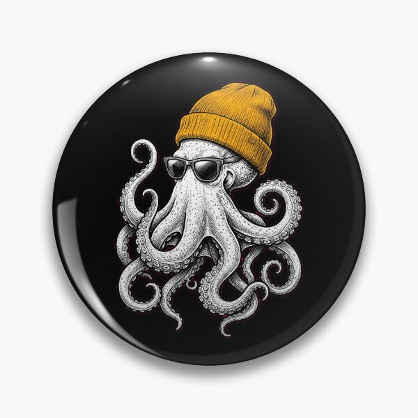 Item preview, Winter Octopus Wearing Beanie - Cute Ocean Animal Retro designed and sold by dudelinart.