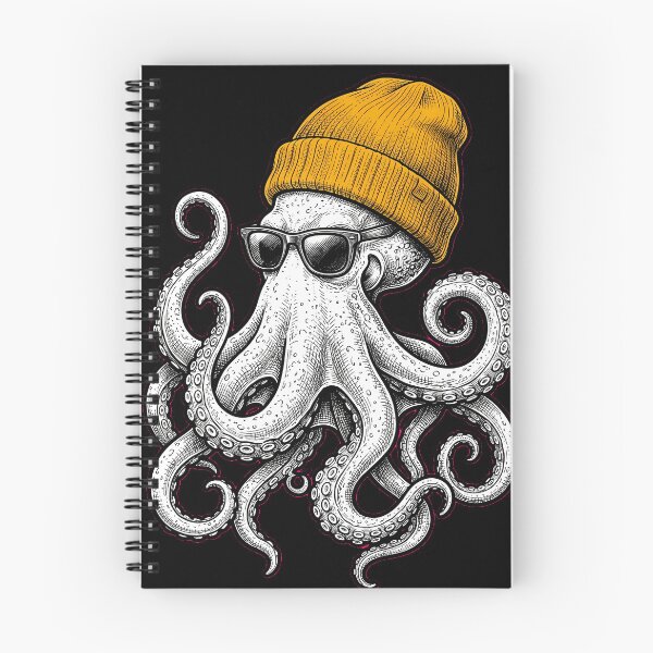 Item preview, Winter Octopus Wearing Beanie - Cute Ocean Animal Retro designed and sold by dudelinart.