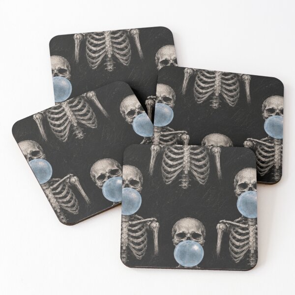 Item preview, "Ice Blue Pop" - Blue Bubble Gum Skeleton Repeat designed and sold by cabuks.