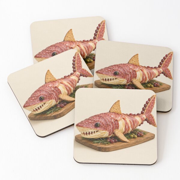 Item preview, Sharkcuterie - Funny Shark Charcuterie Board Art Print designed and sold by ManxCatAndy.