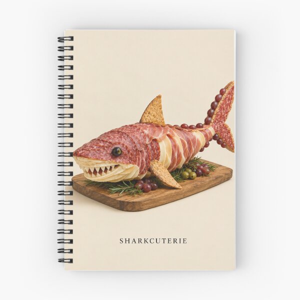 Item preview, Sharkcuterie - Funny Shark Charcuterie Board Art Print designed and sold by ManxCatAndy.