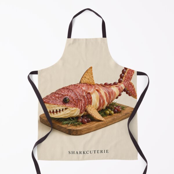 Item preview, Sharkcuterie - Funny Shark Charcuterie Board Art Print designed and sold by ManxCatAndy.