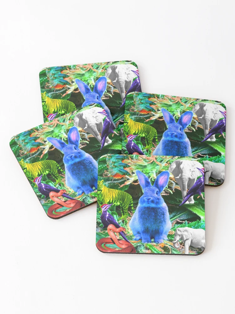 Thumbnail 1 of 5, Coasters (Set of 4), Blue Rabbit designed and sold by Radical-Balance.