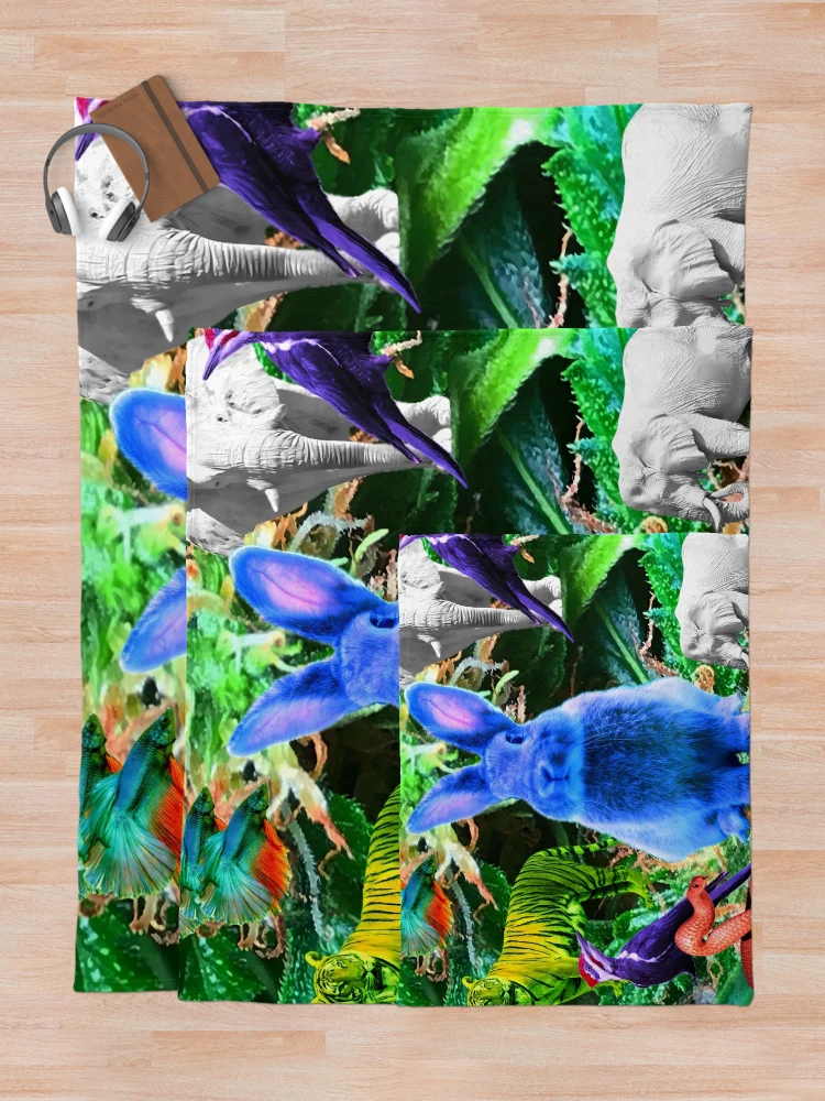 Thumbnail 5 of 6, Throw Blanket, Blue Rabbit designed and sold by Radical-Balance.