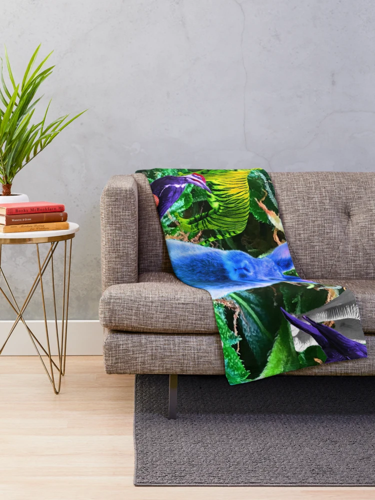 Thumbnail 2 of 6, Throw Blanket, Blue Rabbit designed and sold by Radical-Balance.