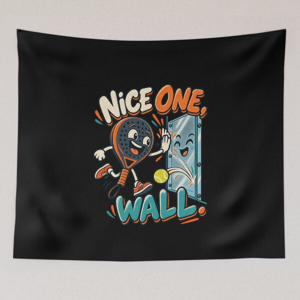 Item preview, Funny Padel Player Glass Wall Humor - Nice One Wall designed and sold by MOTIFOLK.