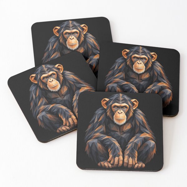 Item preview, Chimpanzee Geometric Wildlife Art designed and sold by redsharkuk.