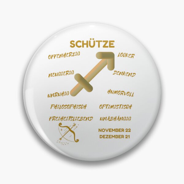Item preview, Schütze Zodiac Sign Astrology Symbol Horoscope - Metallic Gold & White (German Version) designed and sold by ZODIARA.