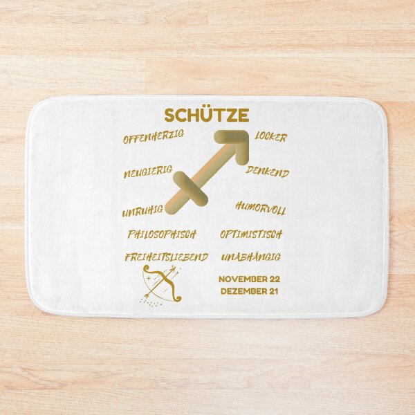 Item preview, Schütze Zodiac Sign Astrology Symbol Horoscope - Metallic Gold & White (German Version) designed and sold by ZODIARA.