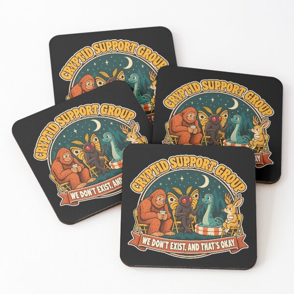 Item preview, Cryptid Support Group – Funny Cute Mothman Bigfoot Nessie Jackalope designed and sold by Ela-graphicwiz.