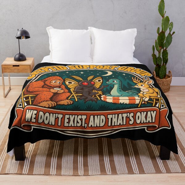Item preview, Cryptid Support Group – Funny Cute Mothman Bigfoot Nessie Jackalope designed and sold by Ela-graphicwiz.