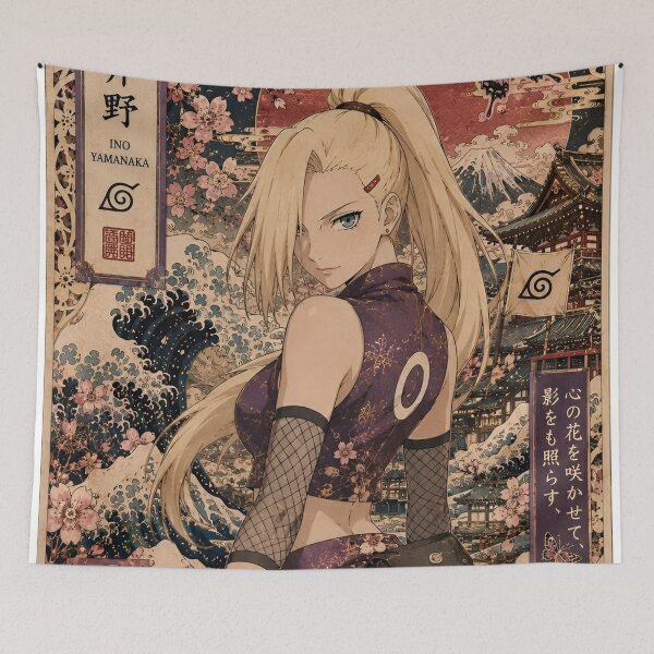 Item preview, Ino | Elegant Blonde Kunoichi – Japanese Cherry Blossom Anime Art designed and sold by Dyan4.