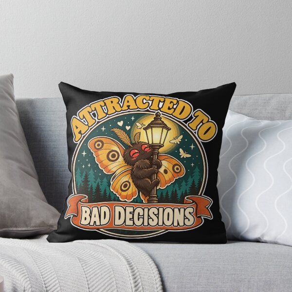 Item preview, Attracted to Bad Decisions – Funny Cute Mothman Lamp designed and sold by Ela-graphicwiz.