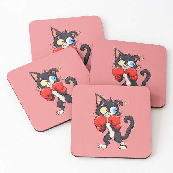 Item preview, Funny Boxing Cat – Nervous cat Fighter Cartoon designed and sold by waikibi ⭐⭐⭐⭐.