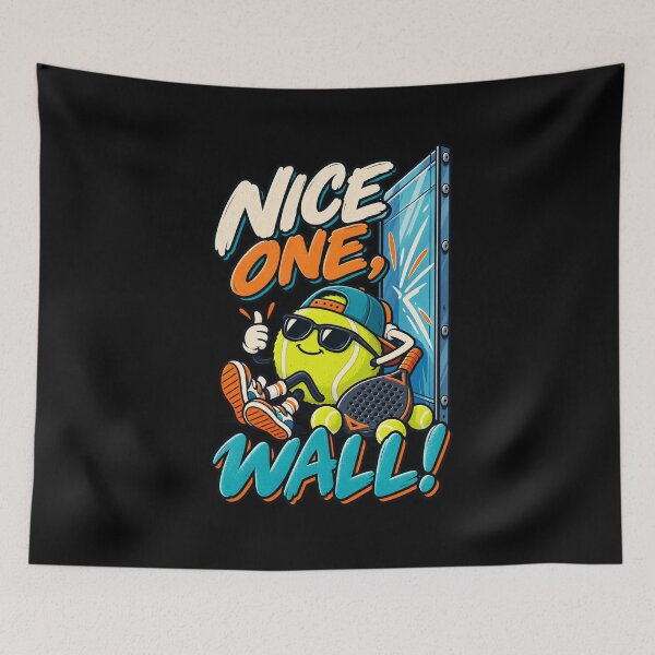 Item preview, Funny Padel Player Glass Wall Humor Nice One Wall designed and sold by MOTIFOLK.