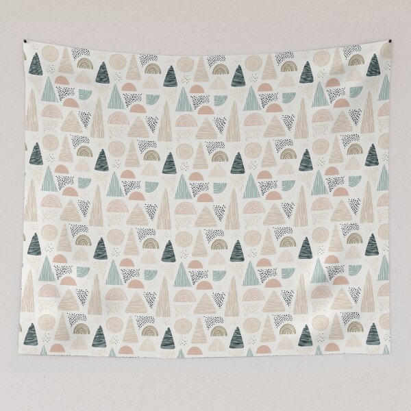 Item preview, Boho Scandinavian Geometric Shapes Pattern designed and sold by Aelbrn.