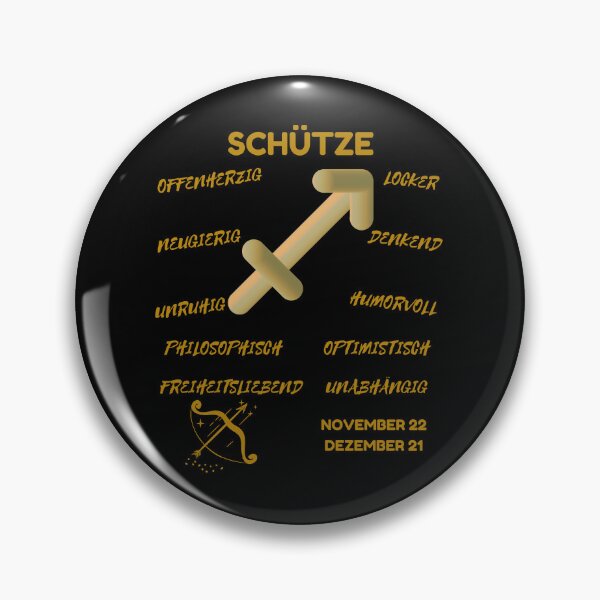 Item preview, Schütze Zodiac Sign Astrology Symbol Horoscope - Metallic Gold & Black (German Version) designed and sold by ZODIARA.