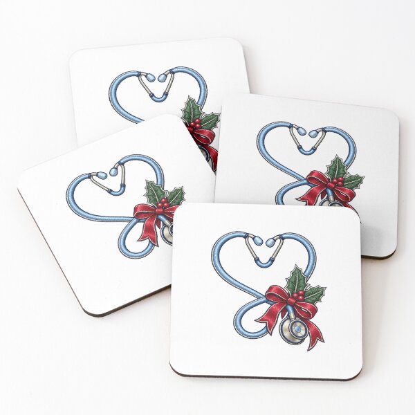 Item preview, Holiday Care Stethoscope Embroidery Nurse Christmas Art designed and sold by TeNovaStudio.