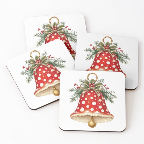 Item preview, Festive Christmas Mushroom Bell Holiday Decoration designed and sold by takeng07.