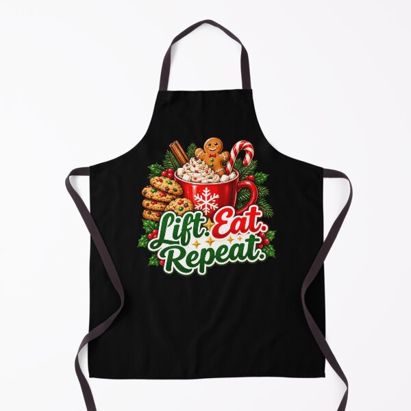 Item preview, Christmas Gym Humor – Lift Eat Repeat Hot Cocoa & Cookies designed and sold by SVALANART.