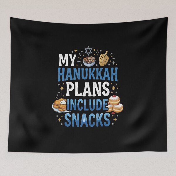 Item preview, My Hanukkah Plans Include Snacks Jewish Celebration Funny Hanukkah designed and sold by AmeliaShirts.