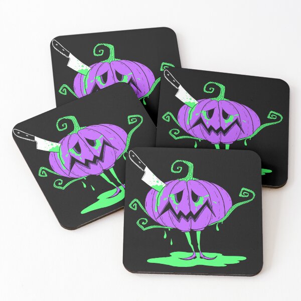 Item preview, Spooky Purple Pumpkin with Knife designed and sold by Luckagrafika.