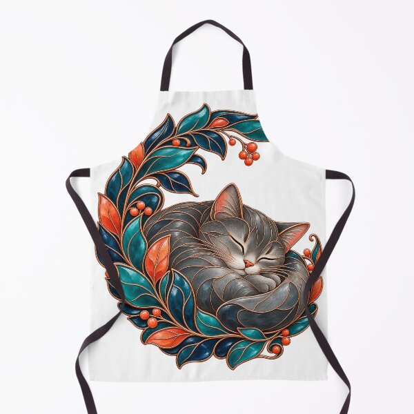 Item preview, Sleeping Cat Botanical Enamel Art designed and sold by TeNovaStudio.