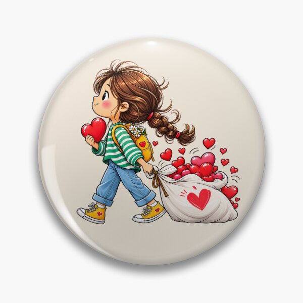 Item preview, Cute Girl Spreading Love Hearts Illustration designed and sold by waikibi ⭐⭐⭐⭐.