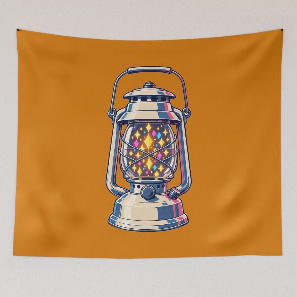 Item preview, Magical Lantern Firefly Glowing Sparkles Vintage Camping Design designed and sold by KungPowUnicorn.