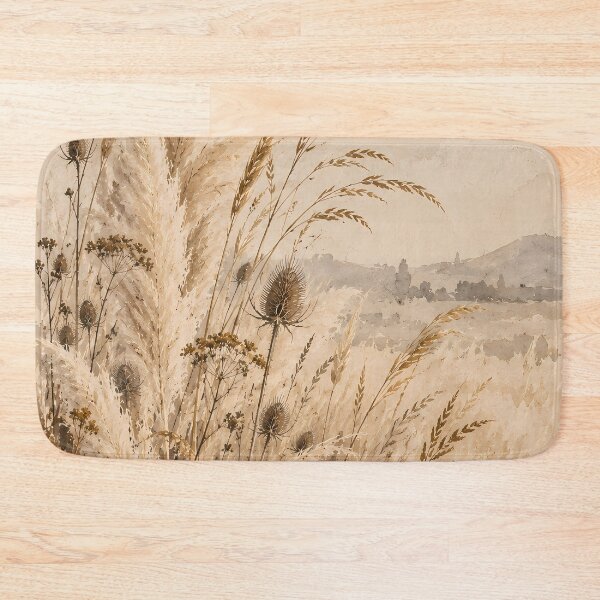 Artikelvorschau, Vintage-Wiesenlandschaft mit Pampasgras und Wildblumen (Aquarell) entworfen und verkauft von Jozefin's Studio.