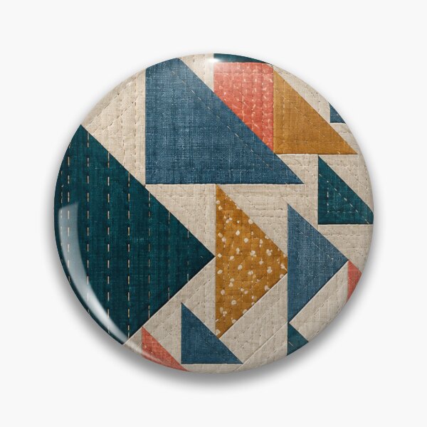 Item preview, Modern Flying Geese Quilt Patchwork – Teal Coral Geometric Design designed and sold by astersgraphics.