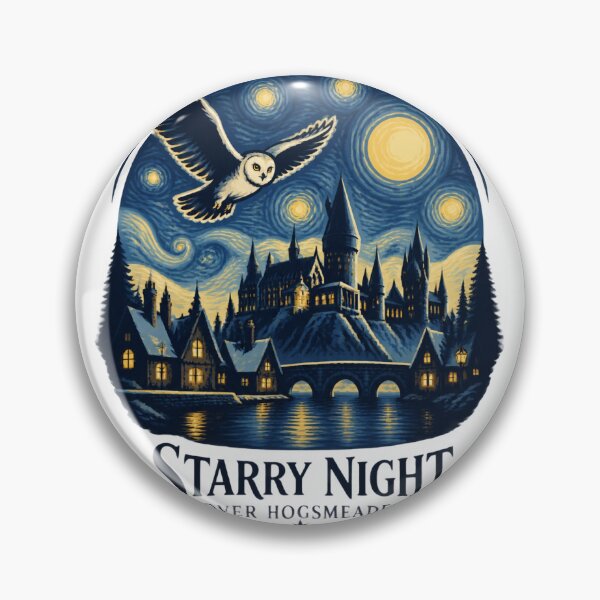 Item preview, Starry Night Over Hogsmeade Magical Village Night Sky Illustration designed and sold by Hassanalnasher.