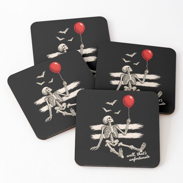 Item preview, Well That's Unfortunate - Funny Skeleton Red Balloon Dark Humor Meme designed and sold by Knacky Print.