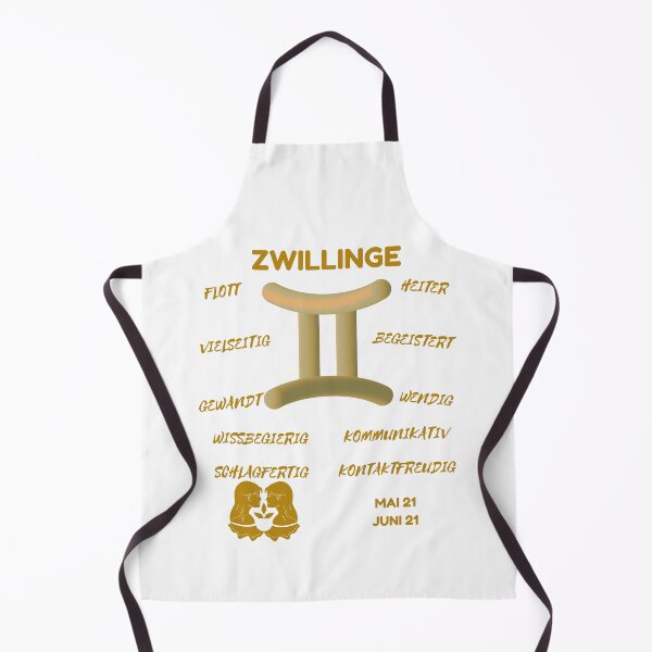 Item preview, Zwillinge Zodiac Sign Astrology Symbol Horoscope - Metallic Gold & White (German Version) designed and sold by ZODIARA.