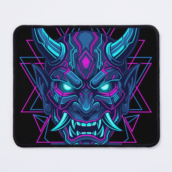 Item preview, Neon Cyberpunk Demon Mask Geometric Design designed and sold by Ranpict.