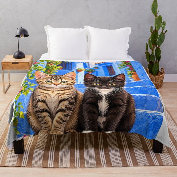 Item preview, Two Curious Kittens in the Blue City designed and sold by aliyehc.