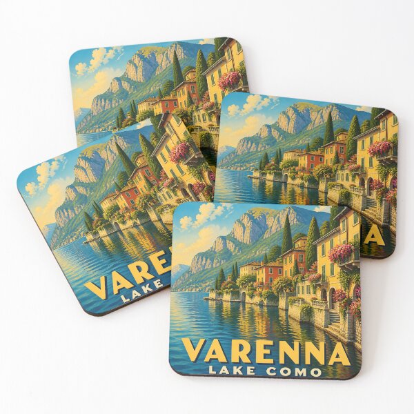 Item preview, Varenna Lake Como – Vintage Lakeside Travel Poster designed and sold by LSVart.